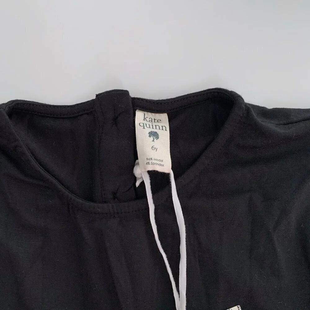 NWT Kate Quinn Organics Girl Modal Black Dress 6 years